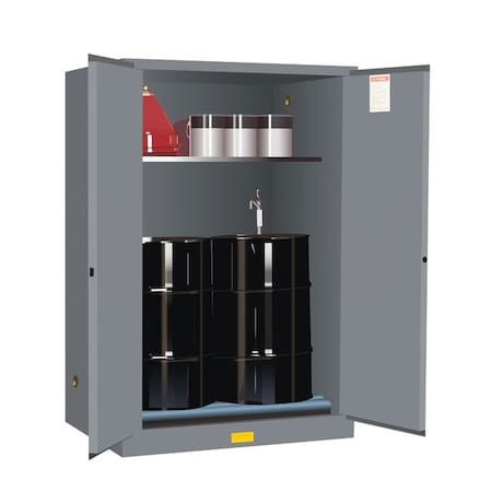 Justrite 60 gal, 1 Shelves, 18-Gauge Steel, 43 in W x 65 in H x 34 in D, Gray 899063